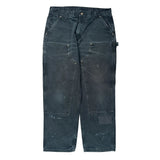 Carhartt Double Knee Carpenter Trousers - 35W 30L Black Cotton
