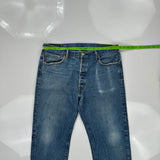 501 Levis Jeans - 35W 30L Blue Cotton