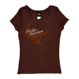 Motorcycles Harley Davidson Graphic T-Shirt - XL Brown Cotton