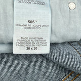 505 Levis Jeans - 36W 30L Blue Cotton