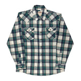 Wrangler Checked Shirt - Large Green Cotton Blend