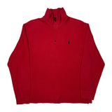 Polo By Ralph Lauren 1/4 Zip - Large Red Cotton