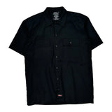 Dickies Short Sleeve Shirt - Medium Black Polyester Blend