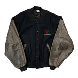 Premium Draft Unbranded Graphic Varsity Jacket - XL Black Leather
