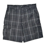 Wrangler Checked Cargo Shorts - 36W 10L Gray Cotton