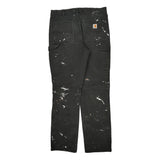 Carhartt Double Knee Carpenter Trousers - 35W 32L Black Cotton