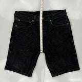 Levis Denim Shorts - 32W 10L Black Cotton