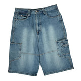 Riflessi Cargo Denim Shorts - 34W 13L Blue Cotton