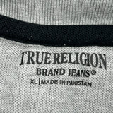 True Religion Polo Shirt - XL Grey Cotton