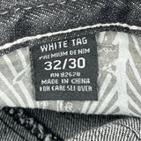 White Tag Contrast Stitch Jeans - 32W 30L Dark Wash Cotton