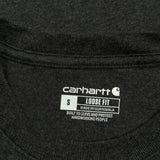 Carhartt Spellout Long Sleeve T-Shirt - Small Gray Cotton