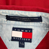 Tommy Hilfiger Short Sleeve Shirt - Large Red Cotton