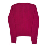 Ralph Lauren Cable Knit Jumper - Large Pink Cotton