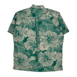 Cooke Street Floral Hawaiian Shirt - XL Green Cotton