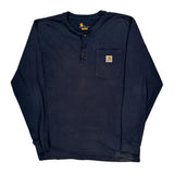 Carhartt Long Sleeve T-Shirt - Medium Navy Cotton