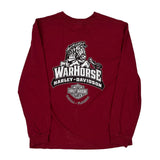 Warhorse Harley Davidson Graphic Long Sleeve T-Shirt - Large Red Cotton