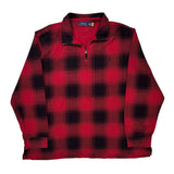 Polo By Ralph Lauren Checked 1/4 Zip - 2XL Red Cotton