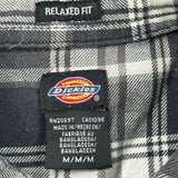 Dickies Checked Flannel Shirt - Medium Black & White Cotton