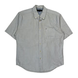 Tommy Hilfiger Striped Short Sleeve Shirt - Medium Blue Cotton