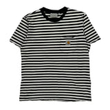 Carhartt Striped T-Shirt - Small Black & White Cotton