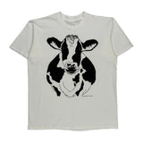 Single Stitch Cow Unbranded Graphic T-Shirt - Large Black Cotton