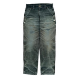 Faded Carhartt Double Knee Carpenter Pants - 31W 32L Green Cotton