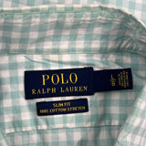 Slim Fit Polo By Ralph Lauren Checked Shirt - Large Green Cotton