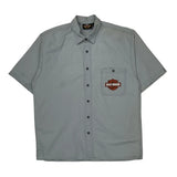 American Champion Motorcycles Harley Davidson Graphic Short Sleeve Shirt - Large Gray Cotton