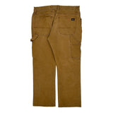 Dickies Carpenter Trousers - 35W 29L Brown Cotton