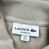 Lacoste Polo Shirt - Small Beige Cotton