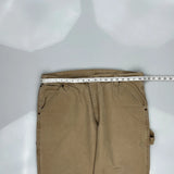 Wrangler Double Knee Carpenter Trousers - 37W 30L Beige Cotton