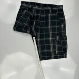Wrangler Checked Cargo Shorts - 34W 11L White Cotton