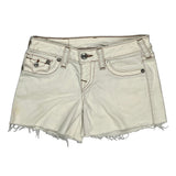 True Religion Mini Denim Shorts - 28W US 2 White Cotton
