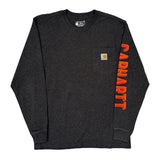 Carhartt Long Sleeve T-Shirt - Small Gray Cotton