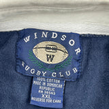 Windsor Rugby Club Striped Rugby Shirt - 2XL Gray Cotton