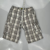 Alvin Josef Checked Cargo Shorts - 28W UK 10 Grey Cotton