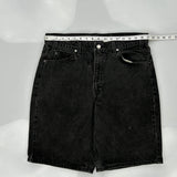 550 White Tab Levis Denim Shorts - 34W 11L Black Cotton