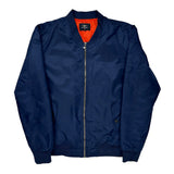 Vintage AsstSeries Bomber Jacket - Medium Blue Polyester