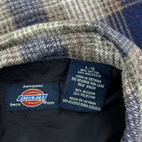 Dickies Checked Flannel Shirt - Large Brown Cotton Blend