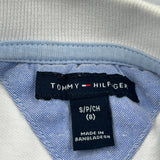 Age 8 Tommy Hilfiger Striped Polo Shirt - Small Blue Cotton