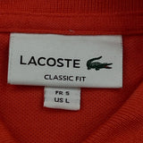 Lacoste Polo Shirt - Large Red Cotton