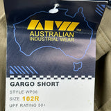 Australian Cargo Shorts - 40W 10L Khaki Cotton