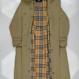 Burberry'S Signature Check Lining Burberry Checked Trench Coat - Large Beige Cotton Blend