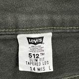 Levis 512 Slim Fit Jeans - 28W UK 8 Grey Cotton