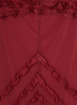 ARABELLA BURGUNDY RUFFLED DRESS