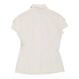 Versace Short Sleeve Shirt - Large White Cotton Blend