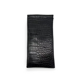 Black Faux Croco Soft Pouch