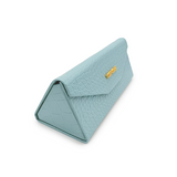 Turquoise Faux Croco Hard Case