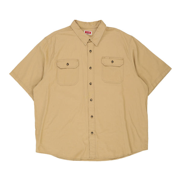 Wrangler Short Sleeve Shirt - 2XL Beige Cotton