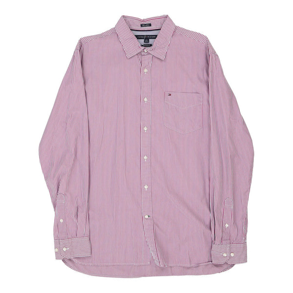 Tommy Hilfiger Striped Shirt - Large Pink Cotton